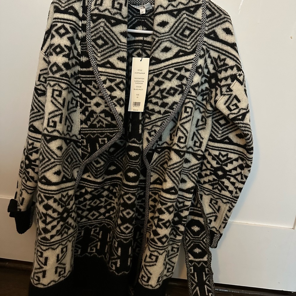 Black and White Patterned Cardigan